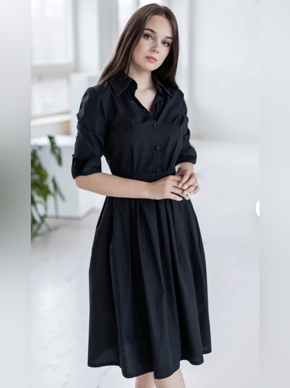 NWOT Women’s Black Shirt Dress - Classic Button-Up Fit
